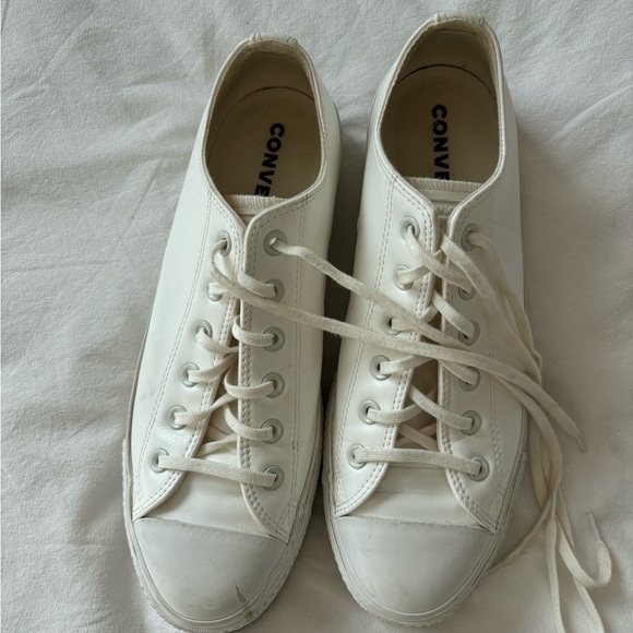 WHITE LEATHER PLATFORM CONVERSE - Picture 3 of 6